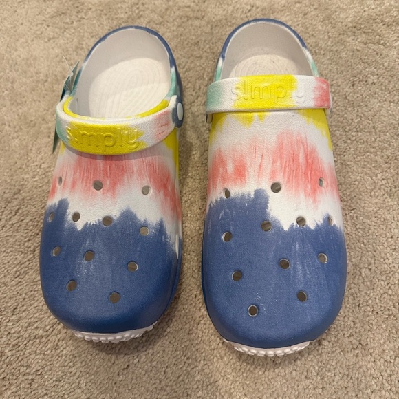NWT Simply Southern Unisex Tie Dye Clogs In Dusk Women’s 9/ Mens 7 - Picture 3 of 5